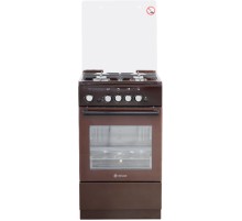 Плита Газовая De Luxe 5040.32Г (КР) ЧР-014 коричневый (стеклянная крышка) реш.чугун