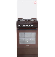 Плита Газовая De Luxe 5040.32Г (КР) ЧР-014 коричневый (стеклянная крышка) реш.чугун