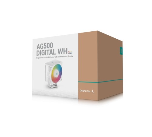 Вентилятор для процессора Deepcool AG500 DIGITAL WH ARGB white Socket 115X/1700/1200/AM4/AM5, 120mm, 1950rpm, 29,4 дБ, 200W, PWM 4-pin, Al+Cu (R-AG500 Вентилятор для процессора Deepcool AG500 DIGITAL WH ARGB white Socket 115X/1700/1200/AM4/AM5, 120mm, 1950rpm, 29,4 дБ, 200W, PWM 4-pin, Al+Cu (R-AG500