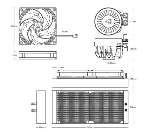 Жидкостная система охлаждения Arctic Cooling Liquid Freezer III-280 Multi Compatible All-In-One CPU Water Cooler (ACFRE00135A) Жидкостная система охлаждения Arctic Cooling Liquid Freezer III-280 Multi Compatible All-In-One CPU Water Cooler (ACFRE00135A)