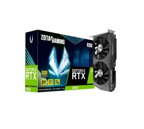 Видеокарта Zotac RTX3050 ECO 8GB GDDR6 128bit 3xDP HDMI 2FAN Medium Pack