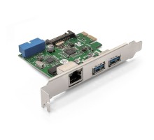 Exegate EX290278RUS Контроллер ExeGate EXE-362 PCI-E 2.0, 2*USB3.0 ext + 1*USB3.0 int + LAN UTP 1000Mbps, разъем доп.питания (OEM)