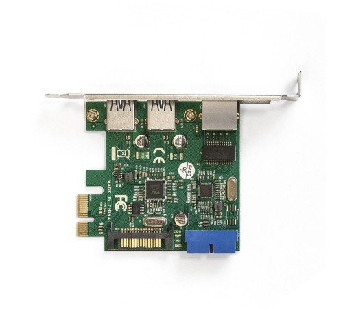 Exegate EX290278RUS Контроллер ExeGate EXE-362 PCI-E 2.0, 2*USB3.0 ext + 1*USB3.0 int + LAN UTP 1000Mbps, разъем доп.питания (OEM)