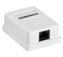Розетка ITK GENERICA CS2-1C5EU-12-G настенная 49.2x65.5x25.2мм RJ45 ABS белый (упак.:1шт)