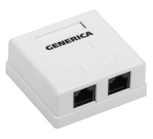 Розетка ITK GENERICA CS2-1C5EU-22-G настенная 62x59.6x26.5мм RJ45 ABS белый