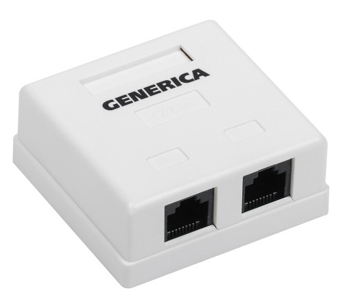 Розетка ITK GENERICA CS2-1C5EU-22-G настенная 62x59.6x26.5мм RJ45 ABS белый