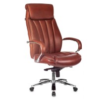Кресло руководителя Бюрократ T-9922SL светло-коричневый Leather Eichel кожа крестовина металл хром
