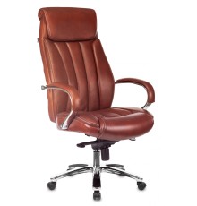 Кресло руководителя Бюрократ T-9922SL светло-коричневый Leather Eichel кожа крестовина металл хром