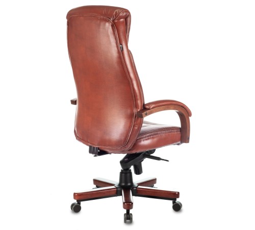 Кресло руководителя Бюрократ T-9922WALNUT светло-коричневый Leather Eichel кожа крестовина металл/дерево