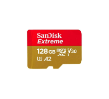 Карта памяти SanDisk Extreme microSD UHS I Card 128GB for 4K Video on Smartphones, Action Cams & Drones 190MB/s Read, 90MB/s Write, Lifetime Warranty