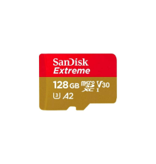 Карта памяти SanDisk Extreme microSD UHS I Card 128GB for 4K Video on Smartphones, Action Cams & Drones 190MB/s Read, 90MB/s Write, Lifetime Warranty