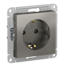 Systeme electric ATN000945 ATLASDESIGN РОЗЕТКА с заземлением со шторками, 16А, механизм, СТАЛЬ