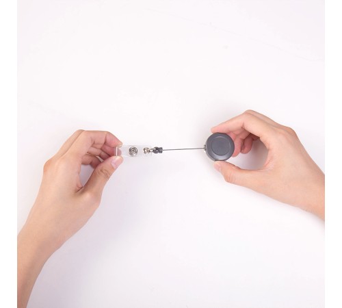 Держатель для бейджа Deli 8309GREY 80см горизонтально-вертикальный пластик серый (упак.:12шт)