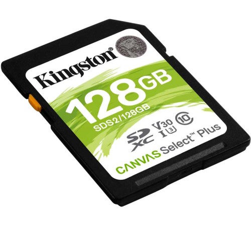 Флеш карта SDXC 128Gb Class10 Kingston SDS2/128GB Canvas Select Plus w/o adapter