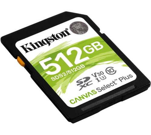 Флеш карта SDXC 512Gb Class10 Kingston SDS2/512GB Canvas Select Plus w/o adapter