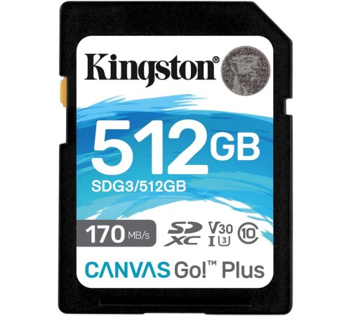Флеш карта SDXC 512Gb Class10 Kingston SDG3/512GB Canvas Go! Plus w/o adapter
