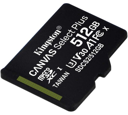 Флеш карта microSDXC 512Gb Kingston SDCS2/512GBSP Canvas Select Plus w/o adapter