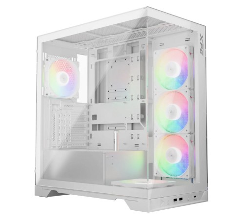 Корпус XPG INVADER X WHITE (INVADERXMT-WHCWW) Mid-Tower Gaming ATX PC Case with Panoramic View, Tempered Glass Panels, and RGB Lighting Black