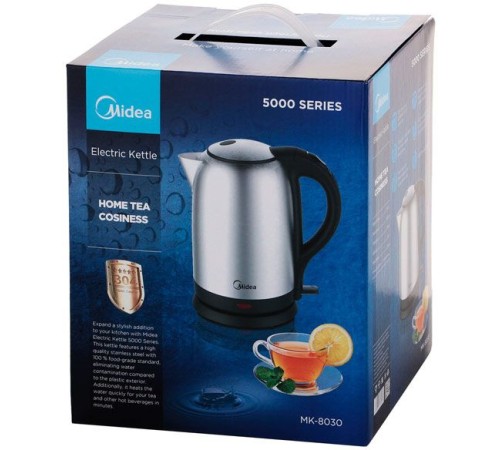 Чайник электрический Midea MK-8030 1.7л. 1800Вт нержавеющая сталь (корпус: нержавеющая сталь)