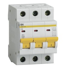 Выключатель автоматический IEK ВА47-29 MVA20-3-006-C 6A тип C 4.5kA 3П 400В 3мод белый (упак.:1шт)