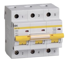 Выключатель автоматический IEK ВА47-100 MVA40-3-080-C 80A тип C 10kA 3П 400В 4.5 мод белый (упак.:1шт)