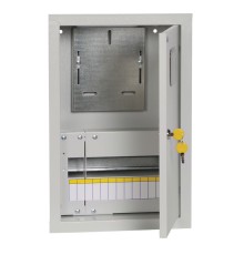 Щит распределительный IEK MKM25-V-12-31-ZO ЩУРв-1/12зо-1 36 УХЛ3 встраиваемый 320мм 165мм 480мм 12мод. металл IP31 серый с возможностью установки счетчика (упак.:1шт)