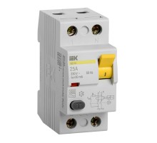 Выключатель дифф.тока УЗО IEK ВД1-63 MDV10-2-025-030 25A 30мА AC 2П 230В 2мод белый (упак.:1шт)