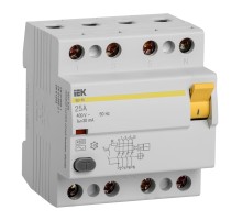 Выключатель дифф.тока УЗО IEK ВД1-63 MDV10-4-025-030 25A 30мА AC 4П 400В 4мод белый (упак.:1шт)