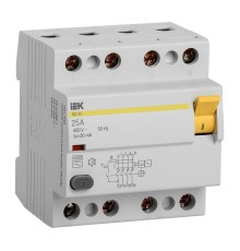 Выключатель дифф.тока УЗО IEK ВД1-63 MDV10-4-025-030 25A 30мА AC 4П 400В 4мод белый (упак.:1шт)