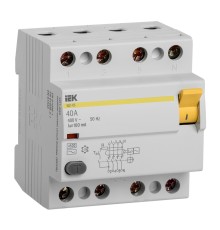 Выключатель дифф.тока УЗО IEK ВД1-63 MDV10-4-040-100 40A 100мА AC 4П 400В 4мод белый (упак.:1шт)