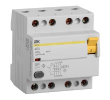 Выключатель дифф.тока УЗО IEK ВД1-63 MDV10-4-040-300 40A 300мА AC 4П 400В 4мод белый (упак.:1шт)