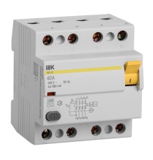 Выключатель дифф.тока УЗО IEK ВД1-63 MDV10-4-040-300 40A 300мА AC 4П 400В 4мод белый (упак.:1шт)