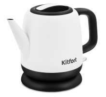 Чайник электрический Kitfort KT-6112 1л. 1630Вт белый/черный (корпус: нержавеющая сталь)
