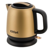 Чайник электрический Kitfort KT-6111 1л. 1630Вт золотистый/черный (корпус: нержавеющая сталь)
