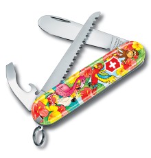 Нож перочинный Victorinox My First Victorinox Parrot Edition (0.2373.E3) 84мм 9функций красный/рисунок карт.коробка
