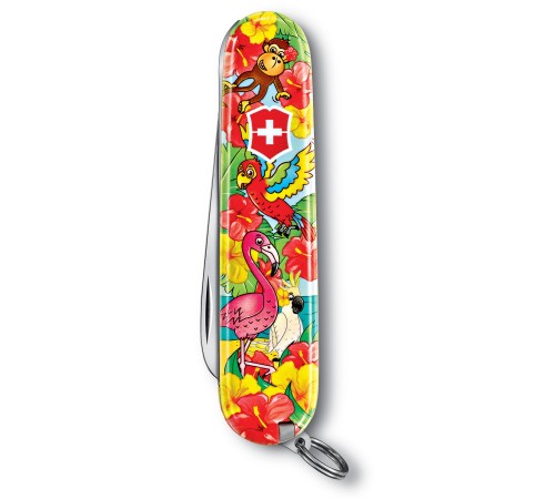 Нож перочинный Victorinox My First Victorinox Parrot Edition (0.2373.E3) 84мм 9функций красный/рисунок карт.коробка Нож перочинный Victorinox My First Victorinox Parrot Edition (0.2373.E3) 84мм 9функций красный/рисунок карт.коробка