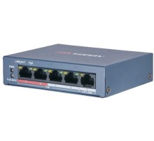 Коммутатор 4 RJ45 100M PoE с грозозащитой 6кВ Hikvision DS-3E0105P-E/M(B)