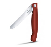 Нож кухонный Victorinox Swiss Classic (6.7831.FB) стальной столовый лезв.110мм серрейт. заточка красный блистер