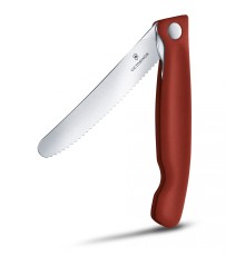 Нож кухонный Victorinox Swiss Classic (6.7831.FB) стальной столовый лезв.110мм серрейт. заточка красный блистер