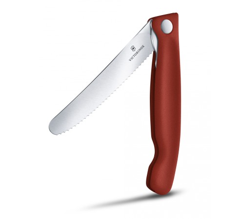 Нож кухонный Victorinox Swiss Classic (6.7831.FB) стальной столовый лезв.110мм серрейт. заточка красный блистер Нож кухонный Victorinox Swiss Classic (6.7831.FB) стальной столовый лезв.110мм серрейт. заточка красный блистер