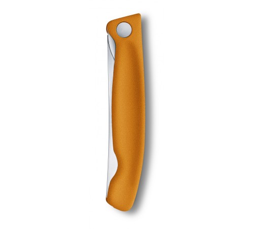 Нож кухонный Victorinox Swiss Classic (6.7836.F9B) стальной для овощей лезв.110мм серрейт. заточка оранжевый блистер Нож кухонный Victorinox Swiss Classic (6.7836.F9B) стальной для овощей лезв.110мм серрейт. заточка оранжевый блистер