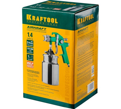 Краскораспылитель Kraftool 06520-1.4 соп.:1.4мм бак:1л Краскораспылитель Kraftool 06520-1.4 соп.:1.4мм бак:1л