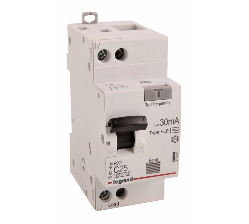 Выключатель автом. дифф. тока Legrand RX3 419401 25A 6kA 30мА AC 1П+Н 230В 2мод
