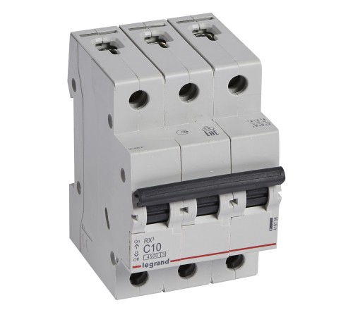 Выключатель автоматический Legrand RX3 419706 10A тип C 4.5kA 3П 400В 3мод