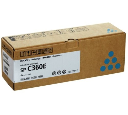 Картридж лазерный Ricoh SP C360E 408189 голубой (1500стр.) для Ricoh SP C360DNw/C360SNw/C360SFNw/C361SFNw