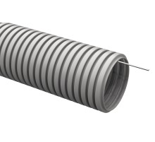 Труба гофр. гибкая ПВХ IEK CTG20-32-K41-025I внеш.D=32мм с протяжкой 25м сер. Цена за 1м