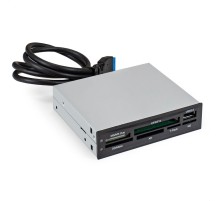 Exegate EX293028RUS Картридер USB3.0  <CR-611U3> (внутренний, 3.5", мультиформатный: SD/SDHC/SDXC/MMC/microSD/T-Flash/CF/MS/MS micro/XD, 1 доп.порт USB3.0, черный, металл)