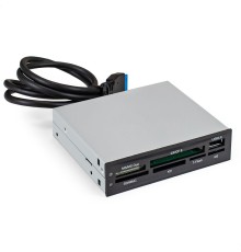 Exegate EX293028RUS Картридер USB3.0  <CR-611U3> (внутренний, 3.5", мультиформатный: SD/SDHC/SDXC/MMC/microSD/T-Flash/CF/MS/MS micro/XD, 1 доп.порт USB3.0, черный, металл)