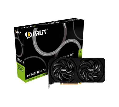 Видеокарта Palit PCI-E 4.0 RTX4060 INFINITY 2 NVIDIA GeForce RTX 4060 8Gb 128bit GDDR6 1830/17000 HDMIx1 DPx3 HDCP Ret Видеокарта Palit PCI-E 4.0 RTX4060 INFINITY 2 NVIDIA GeForce RTX 4060 8Gb 128bit GDDR6 1830/17000 HDMIx1 DPx3 HDCP Ret