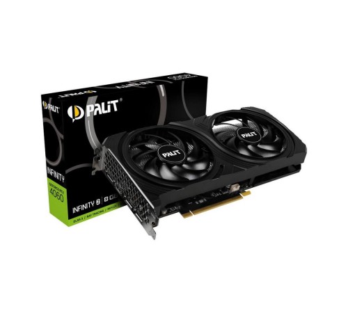 Видеокарта Palit PCI-E 4.0 RTX4060 INFINITY 2 NVIDIA GeForce RTX 4060 8Gb 128bit GDDR6 1830/17000 HDMIx1 DPx3 HDCP Ret Видеокарта Palit PCI-E 4.0 RTX4060 INFINITY 2 NVIDIA GeForce RTX 4060 8Gb 128bit GDDR6 1830/17000 HDMIx1 DPx3 HDCP Ret